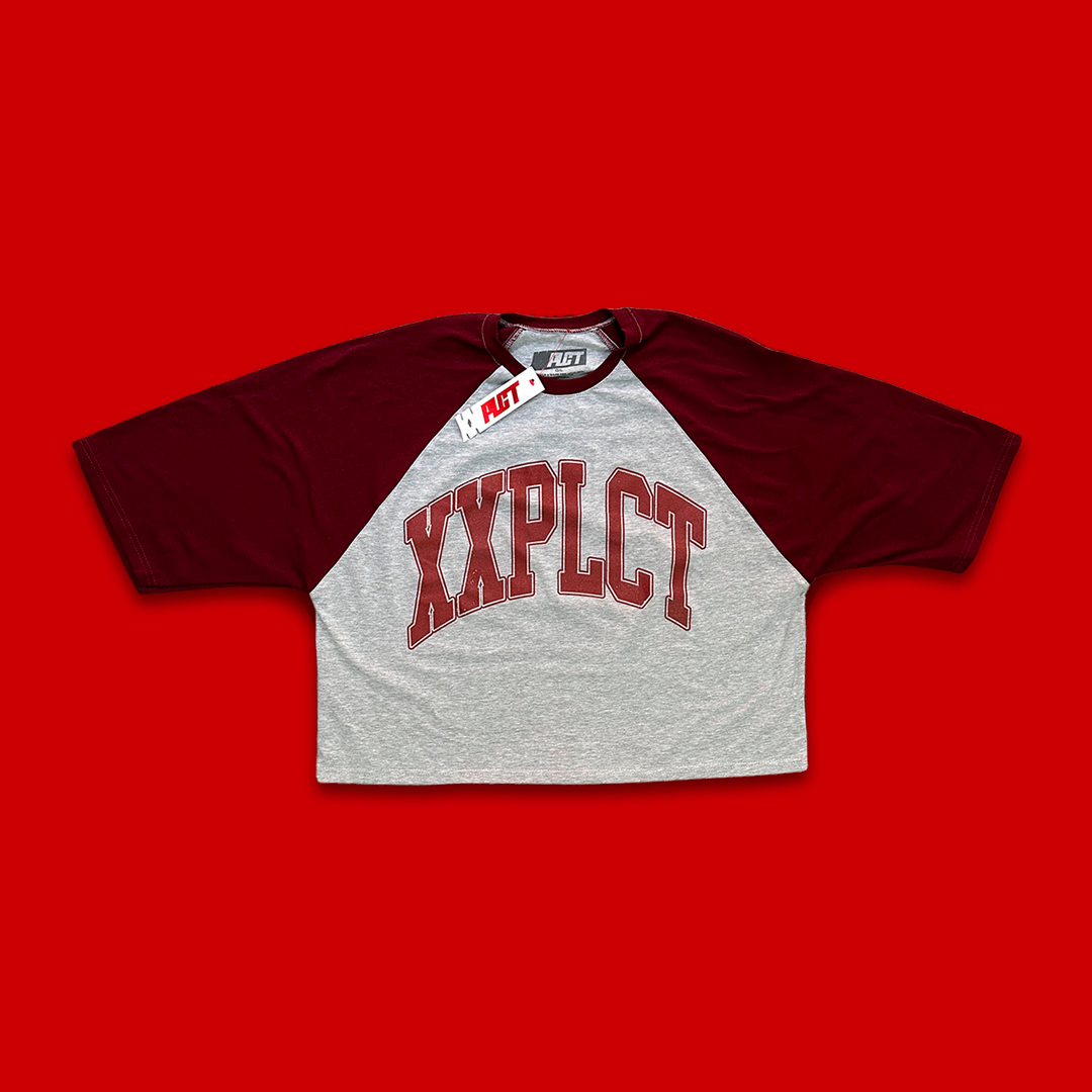 PLAYERA TOP LOGO XXPLCIT ROJO/GRIS