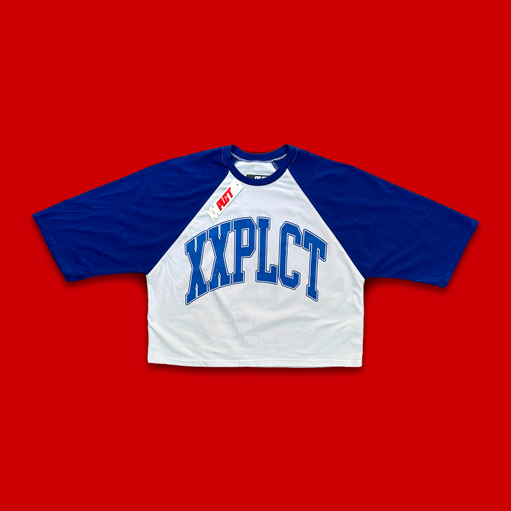 PLAYERA LOGO XXPLCIT AZUL/BLANCO