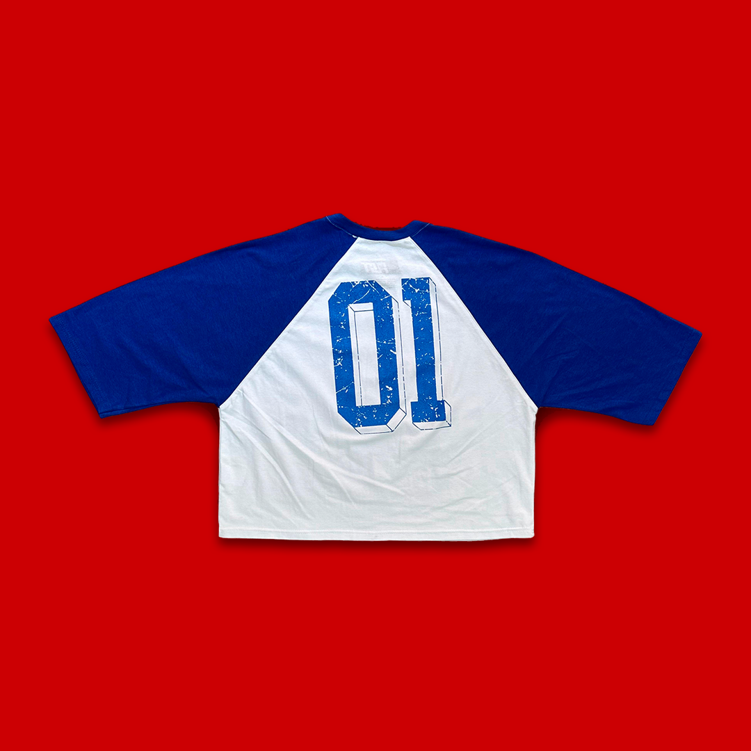 PLAYERA LOGO XXPLCIT AZUL/BLANCO